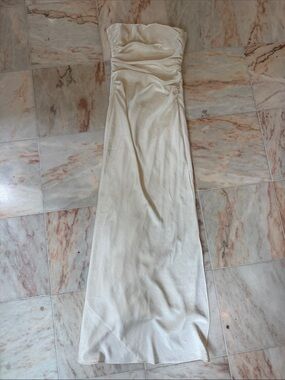 Bec and Bridge Strapless Ivory Maxi Dress